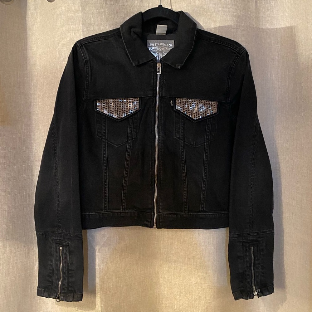 Black Denim Style Jacket L (Levi's)
